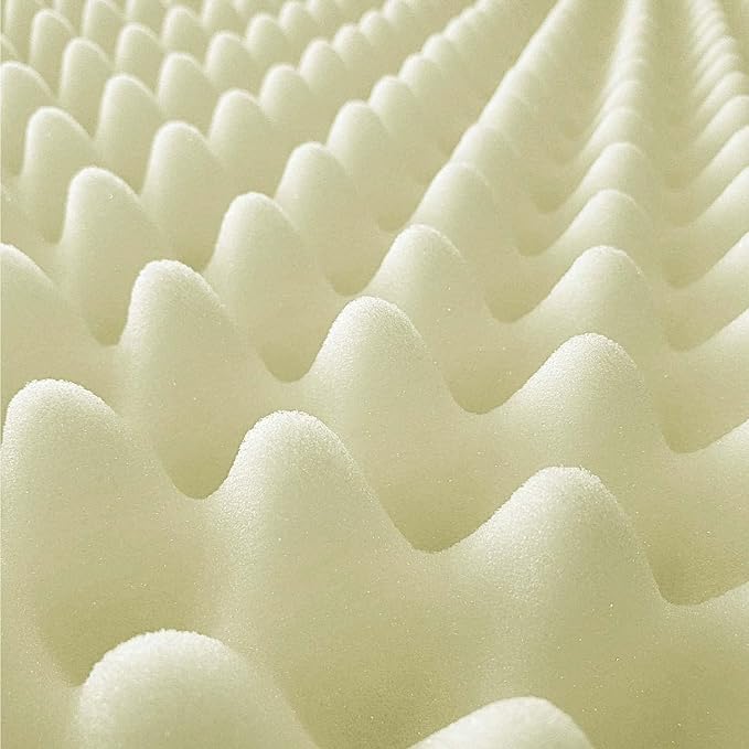 Vaunn Medical Egg Crate Mattress Topper, Fragrance-Free, Dye-Free, Convoluted Foam for Pain Relief on Pressure Sores, Ventilated Therapeutic Support and Recovery, Hospital Bed Twin (79" x 35")
