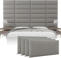 Vänt Upholstered Wall Panels - King/Cal King Size Wall Mounted Headboards - Weave Moondust Grey - Twin/King - Set of 4 Panels (Each Individual Panel 39"x11.5")