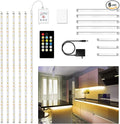 DAYBETTER Under Cabinet Lights, 6 PCS Under Cabinet Lighting with Remote, Dimmable LED Strip Lights for Bedroom, LED Lights for Kitchen Cabinet, Counter Shelf 2700K-6500K Warm to Daylight White, 9.8ft