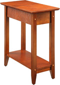 Convenience Concepts American Heritage Flip Top End Table 23.25" - Classic Narrow Chairside Accent with Hidden Storage & Lower Shelf for Traditional, Modern Living Room, Cherry