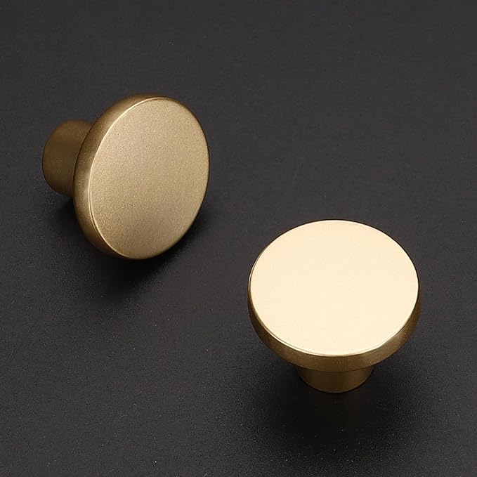 Ravinte 30 Pack Cabinet Knobs Champagne Gold Kitchen Cabinet Knobs Round Dresser Drawer Pulls Closet Door Pulls 1-1/5 Inch