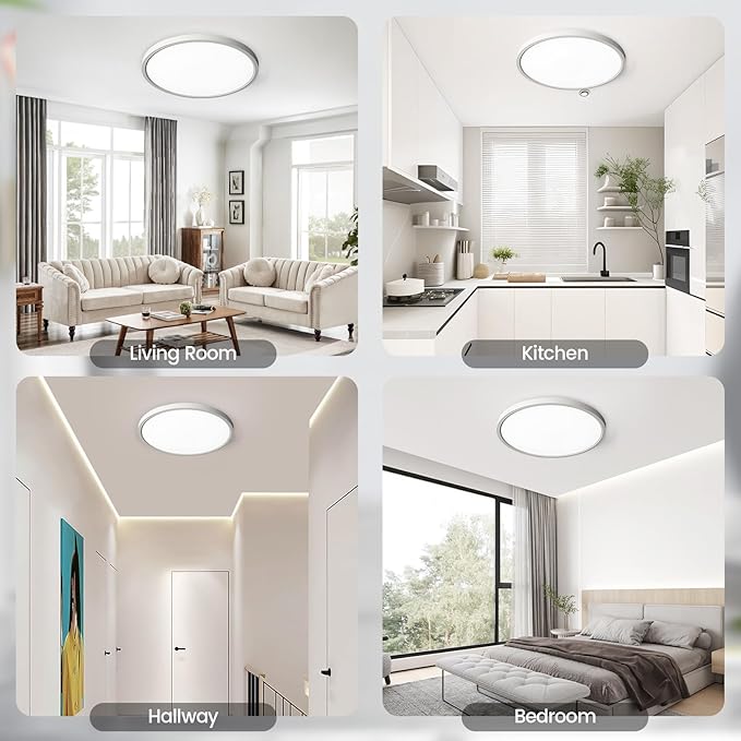 TALOYA Flush Mount Ceiling Light,10 Inch,18W,5000K Daylight Super Slim LED Ceiling Light for Bedroom, Living Room, Kitchen, Laundry and Hallway