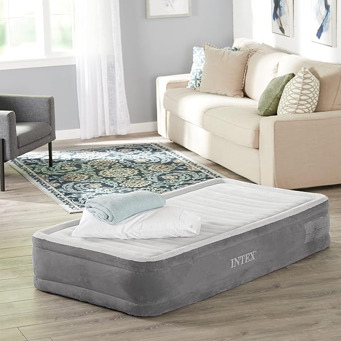 Intex Comfort Dura-Beam Airbed Internal Electric Pump Bed Height Elevated (2020 Model)