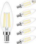 Cotanic Dimmable E12 Candelabra LED Bulbs, 60W Equivalent,4000K Daylight,600LM Ceiling Fan Light Bulb,C35 Filament Chandelier Light Bulbs B11 Candle Lights with Clear Glass,Pack of 6