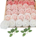 Artificial Flowers 25pcs Roses, Shade of Peach Foam Fake Rose Faux Flower for DIY Wedding Bouquets Bridal Shower Centerpieces Floral Arrangements Party Tables Home Decorations