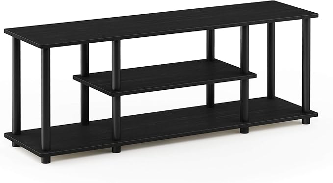 Furinno Turn-N-Tube No Tools 3D 3-Tier Entertainment TV Stand up to 50 inch TV, Round Tubes, Walnut