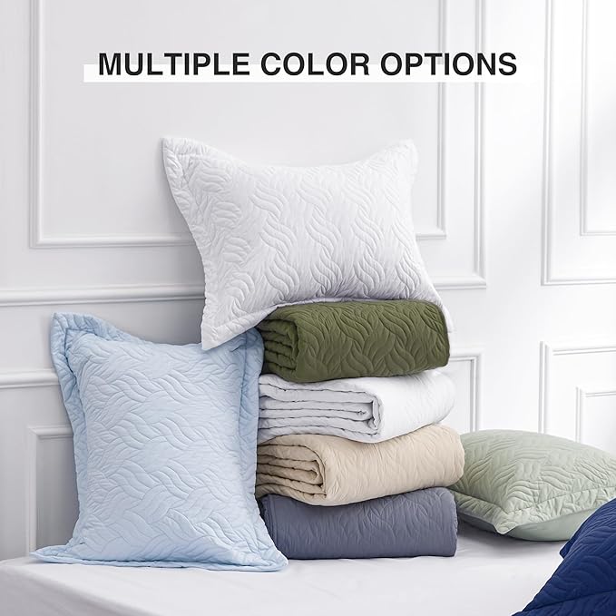 Love's cabin California King Size Quilt Bedding Set Olive Green Bedspread - Cal King Summer Lightweight Bedspread Comforter - Wave Pattern Coverlet for All Season - 3 Pieces (1 Quilt, 2 Pillow Shams)