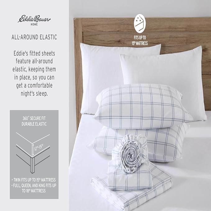 Eddie Bauer - King Sheets, Cotton Flannel Bedding Set, Brushed For Extra Softness, Cozy Home Decor (Bear Family, King)