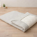 EMOOR Japanese Futon Mattress CLASSE & Fitted Sheet PRESSO Full Made in Japan, Cotton (Gray) Foldable Floor Sleeping Bed Tatami Mat