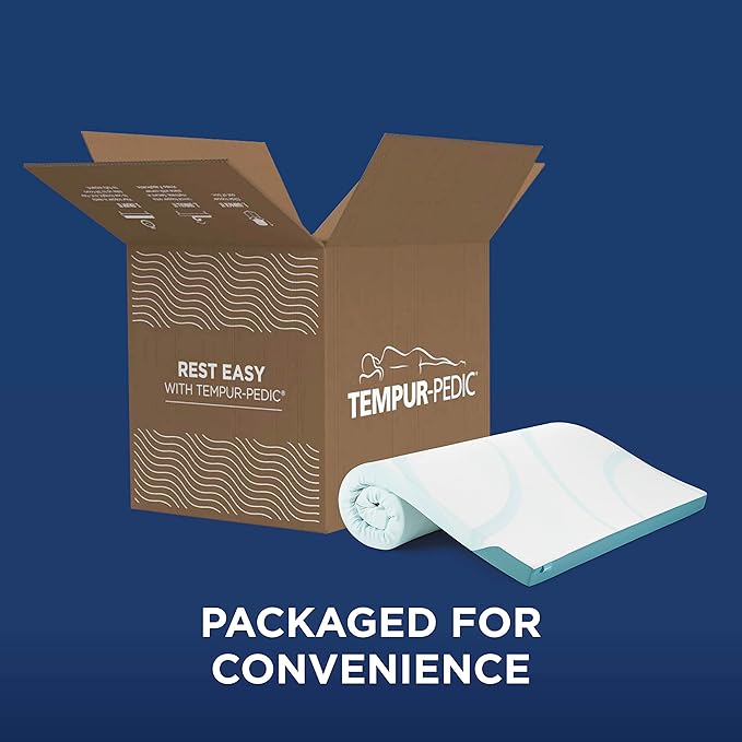 Tempur-Pedic TEMPUR-Adapt + Cooling 3-Inch Twin XL Mattress Topper Luxury Premium Foam, Washable Cover, Cooling Topper, White