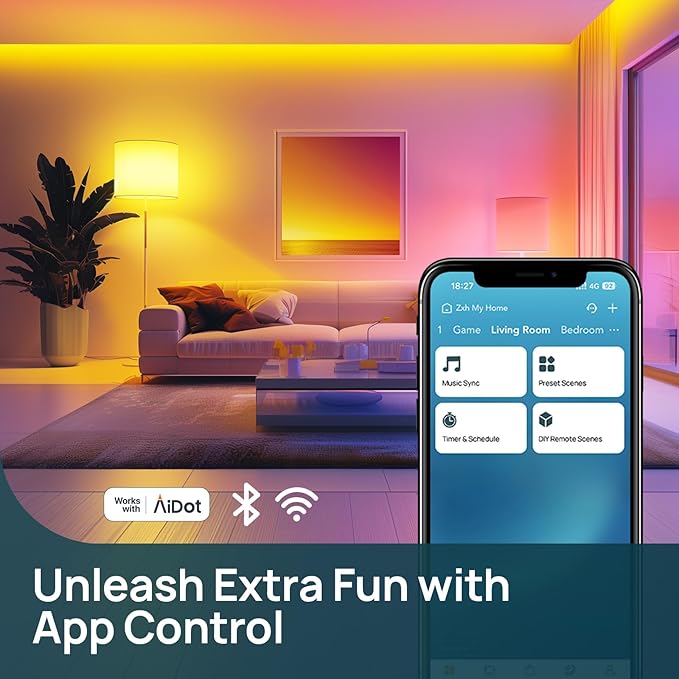 Linkind Smart Light Bulbs with Remote Control, Smart Bulb That Work with Alexa & Google Home, LED Light Bulbs Color Changing 64 Preset Scenes, A19 E26 2.4Ghz WiFi Light Bulbs Dimmable 60W 800lm 6 Pack