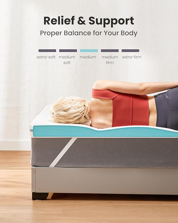 Dreamsmith Twin XL Mattress Topper - 3 Inch Cooling Gel Memory Foam Mattress Pad for Pressure Relief, Bed Topper with Removable Washable Soft Cover Non-Slip, CertiPUR-US & Oeko-Tex Certified