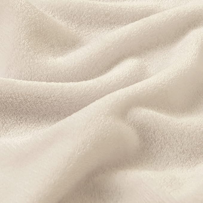 BEDELITE Fleece Blanket Beige Throw Blankets for Couch & Bed, Luxury Plush Cozy Fuzzy Blanket 50" x 60", Super Soft Warm Lightweight Throw Blanket for Travel Camping
