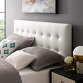 Modway MOD-5173 Emily Tufted Button Faux Leather Upholstered Full Headboard in White