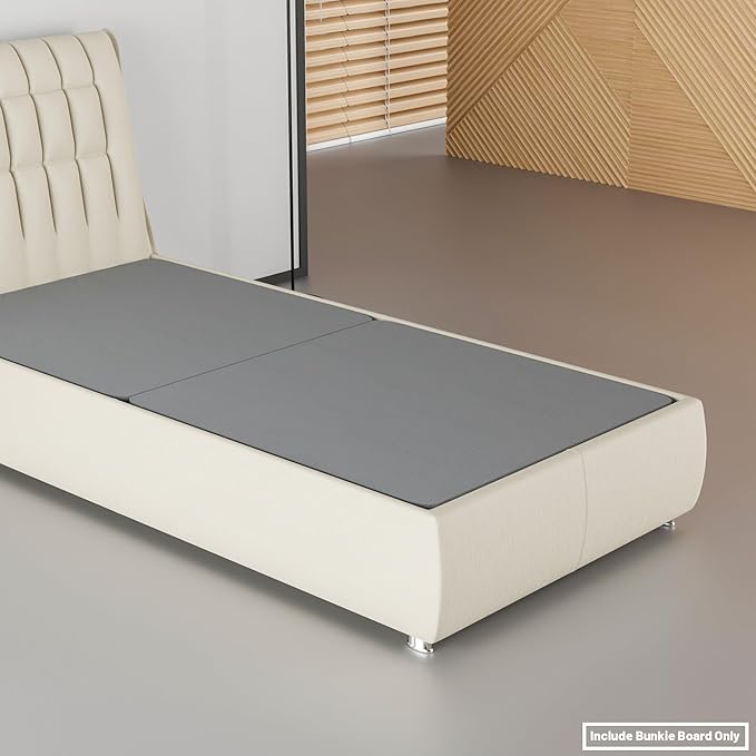 Zayton, 1.5” Split Wood Bunkie Board Twin Size, Bunkieboard for Bed Support - Fully Assembled, Low Profile Support, Slats Design for Ventilation, Box Spring Alternative