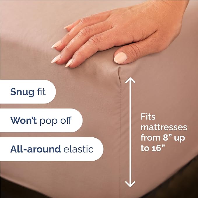Full 6 Piece Sheet Set - Comfy Breathable & Cooling - Ultra Soft Hotel Luxury Bedding Set with 8-16 Inch Deep Pockets - 1 Flat & 1 Fitted Sheet & 4 Pillowcases - Cozy, Wrinkle Free & Easy Care - Mauve