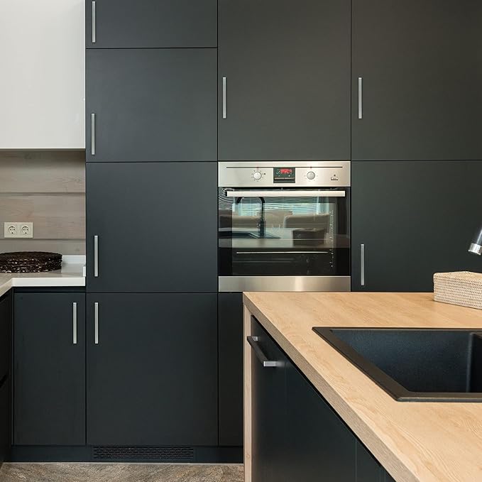 Ravinte 3 Pack Stainless Steel Kitchen Cabinet Handles Brushed Nickel Cabinet Pulls Kitchen Drawer Handles Sleek Dresser Drawer Pulls with 7-1/2 inch Hole Center Satin Nickel Cabinet Hardware