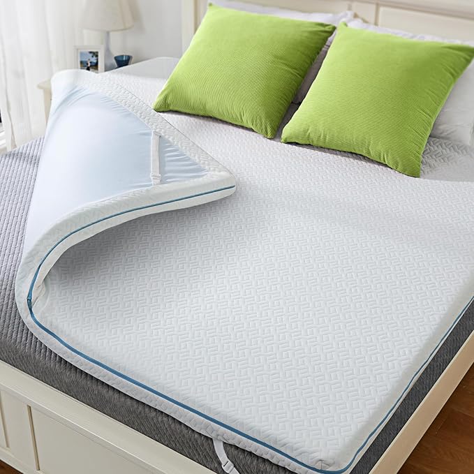 Dreamsmith Full Size Mattress Topper - 4 Inch Cooling Gel Memory Foam Mattress Pad for Pressure Relief, Bed Topper with Removable Washable Soft Cover Non-Slip, CertiPUR-US & Oeko-Tex Certified