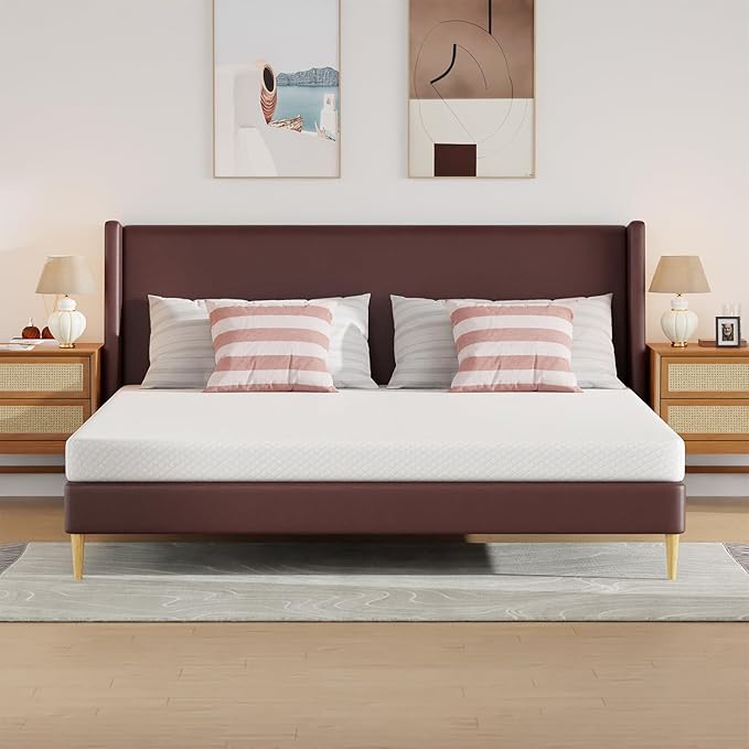 BestMassage | 5 Inch California King Mattress | Gel Memory Foam | Medium Firm Feel | White | Bed in a Box, CertiPUR-US Certified | Pressure Relief, Cooling Ventilated Foam | Breathable Knit Cover