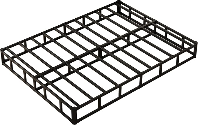 9 Inch Full Size Box Spring, Heavy Duty Metal Box Spring Bed Base with Fabric Cover, Mattress Foundation, Easy Assembly, Noise Free, Black