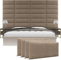 Vänt Upholstered Wall Panels - King/Cal King Size Wall Mounted Headboards - Ribbed Taupe - Twin/King - Set of 4 Panels (Each Individual Panel 39"x11.5")