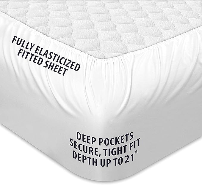 COONP Full XL Mattress Topper, Extra Thick Pillowtop, Cooling Plush Mattress Pad Cover Cotton Top Bed Topper Protector with 8-21 Inch Deep Pocket