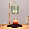 Candle Warmer Lamp with Timer, Dimmable Candle Wamer Adjustable Height, Glass Modern Candle Melter Lamp, Elegant Home Decor, Green, Gifts for Women Mom