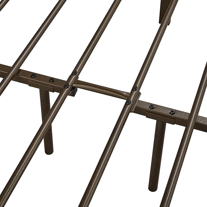 Yaheetech Classic Metal Platform Bed Frame Mattress Foundation with Victorian Style Iron-Art Headboard/Footboard/Under Bed Storage/No Box Spring Needed/Queen Size Bronze