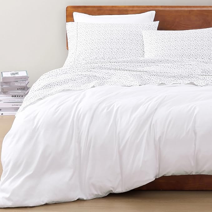 LANE LINEN RV Queen Sheets Set - 100% Organic Cotton Camper Sheet Sets 15" Deep Pocket Fitted - Haze Grey