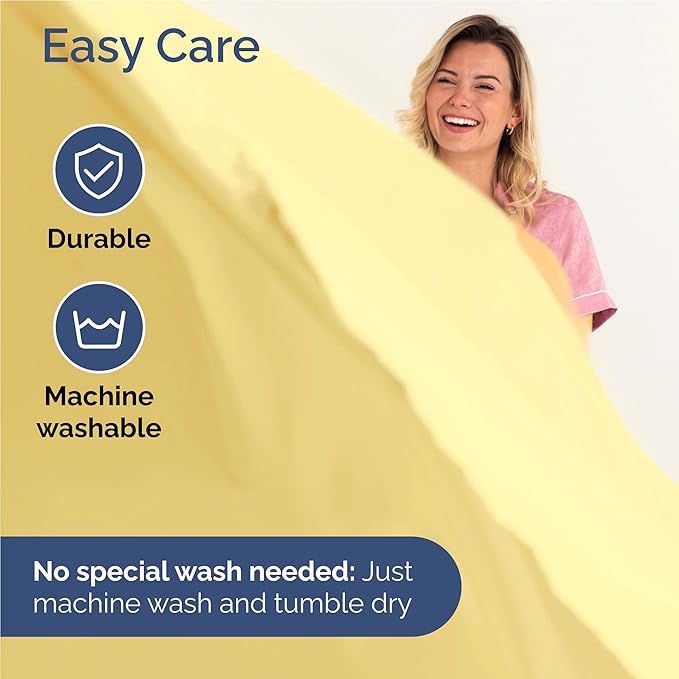 Twin XL 4 Piece Sheet Set - Comfy Breathable & Cooling - Ultra-Soft Hotel Luxury Bedding Set with 8-16 Inch Deep Pockets - 1 Flat & 1 Fitted Sheet & 2 Pillowcases - Wrinkle Free & Easy Care - Yellow