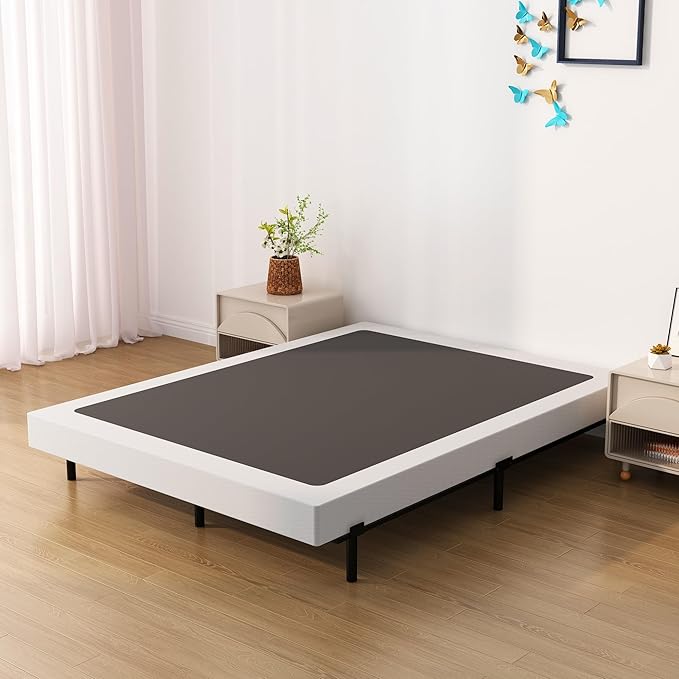7 Inch Box Spring for Queen Bed Bed Base, Low Profile Metal Queen Box Spring with Fabric Cover, 3000 Lbs Max Weight Capacity Mattress Foundation, Noise-Free, Easy Assembly