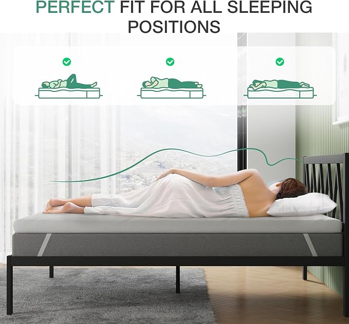 Novilla 3 Inch Mattress Topper King, Ventilated Design Gel Memory Foam Mattress Topper for Back Pain & Pressure Relieving, Supportive & CertiPUR-US Certified
