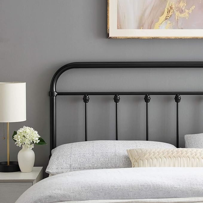 Modway MOD-6153-BLK Sage Full Metal Headboard, Black