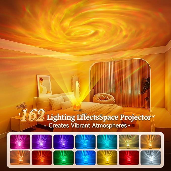 Purple Lights Pink Lamp Flower Lamp, 18 Colors Hologram Planetarium Projector Solar System Projector Night Light, Dimmable Tornado Aesthetic Flower Lights, Pink Christmas Decor Pink Room Decor Gifts