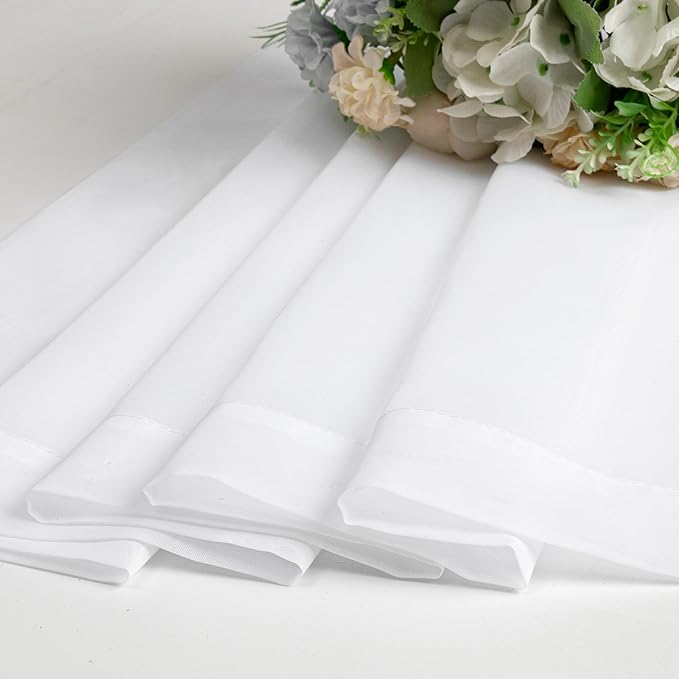 Aiyufeng 2 Pack: Basic White Sheer Curtain Drapes for Living Room 84 Inch Length 2 Panels, Light Filtering Voile Drapes for Bedroom, Patio, Sliding Door, Each 59" W x 84" L, White