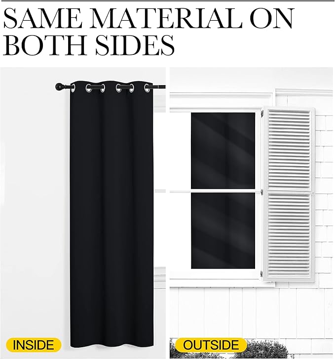 NICETOWN Closet Door Curtain, Room Dividers Panel Screens Partitions, Wide Width Grommet Top Modern Privacy Heavy Room Divider, Commercial Room Dividers (1 PCs, 7ft Tall x 15ft Wide, Black)
