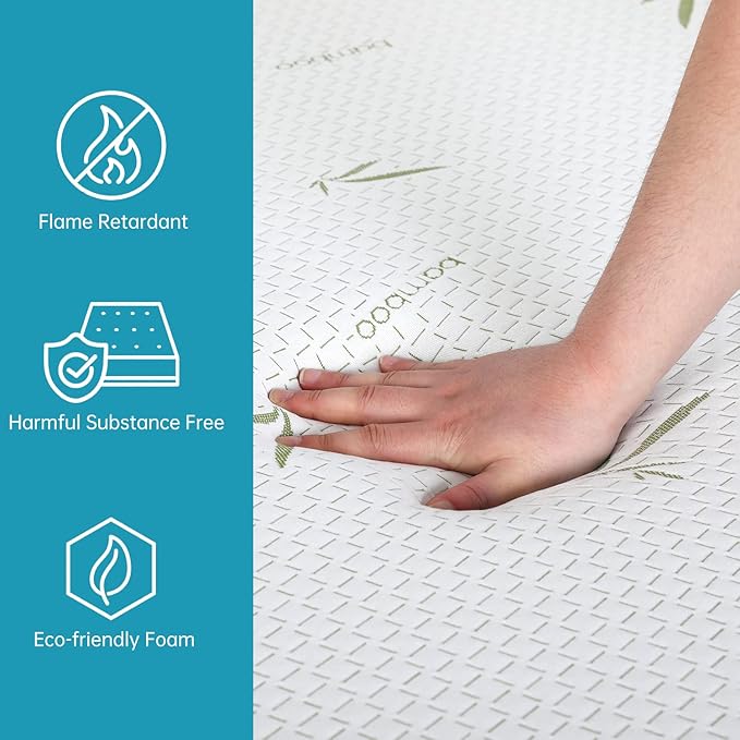 BestMassage | 10 Inch Twin Mattress | Gel Memory Foam | Medium Firm Feel | White | Bed in a Box, CertiPUR-US Certified | Pressure Relief, Cooling Ventilated Foam | Breathable Knit Cover