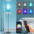 FRIDEKO HOME Floor Lamp, Color Changing Ambient Lighting for Living Room Bedroom, Standing Lamp with App & Remote, Tall Corner Lamp for Christmas Home Decor, 9W 800LM, Foot Switch, Turquoise Shade