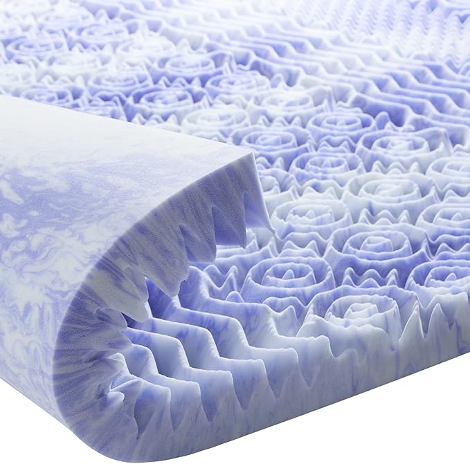 Dreamsmith 4 Inch 7-Zone King Memory Foam Mattress Topper, Cooling Gel Infused Foam Mattress Pad, King Size Bed, CertiPUR-US Certified