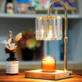 Candle Warmer Lamp with Timer, Dimmable Electric Candle Wamer Adjustable Height, Glass Modern Candles Melter Lamp, Gifts for Women Mom, Clear