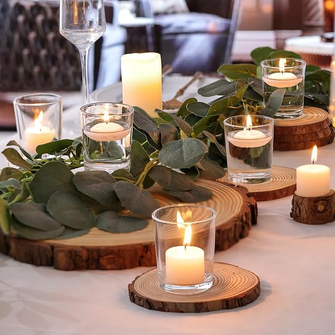 LETINE 72-Pack Votive Candle Holders Designed for Wedding Decor - Glass Candle Holder & Tea Lights Candle Holder - Candle Holders for Christmas, Wedding Centerpieces, Thanksgiving