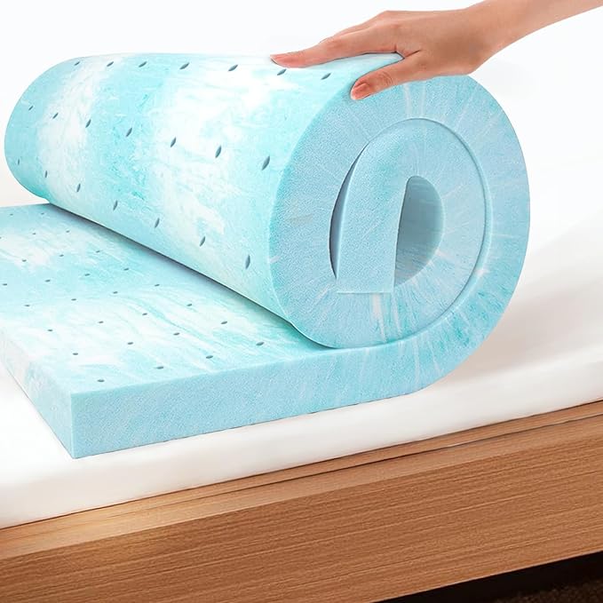 EGO Topper 3 Inch Twin XL Memory Foam Mattress Topper, Cooling Gel Foam Mattress Topper for Pressure Relief, Ventilated Design Bed Topper in a Box, CertiPUR-US Certified, 38"×80", Medium