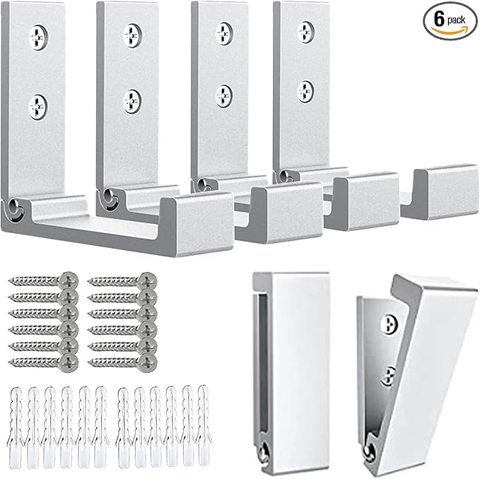OHIYO 6Pcs Foldable Hooks for Hanging Coat & Bags & Hat & Key Wall Mounted Heavy Duty Aluminum Alloy Folding Coat Hooks with 12pcs Screws for Headphones Holder or Wall Hanger Hook(Matte Silver)