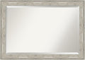 Amanti Art Silver Bathroom Mirror for Over Sink, 29x41 Crackled Metallic Rectangle Vanity Mirror, Large Country Rustic Frame, Hangs Horizonally and Vertically, Bathroom Wall Decor, Beveled Edge