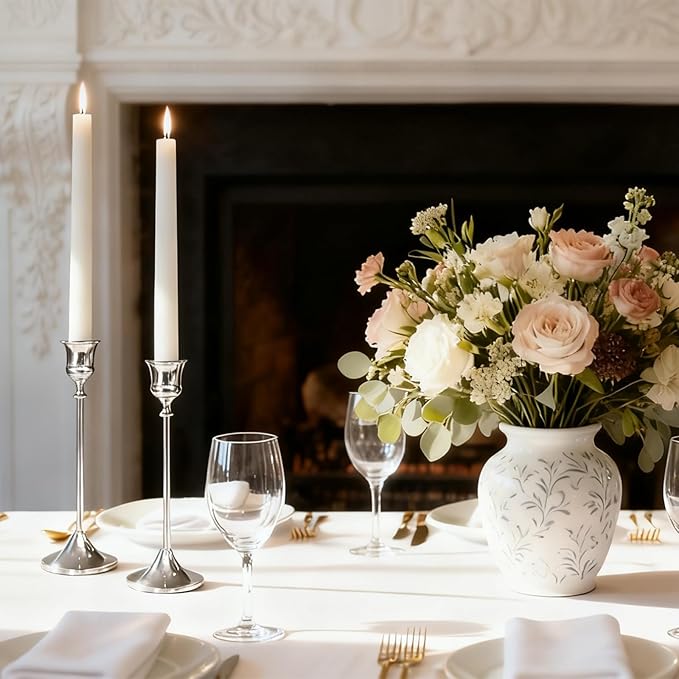 Candlestick Holders Silver, 3 Packs Taper Candle Holder for Candlesticks, Candle Sticks Holder Decor for Home Decor