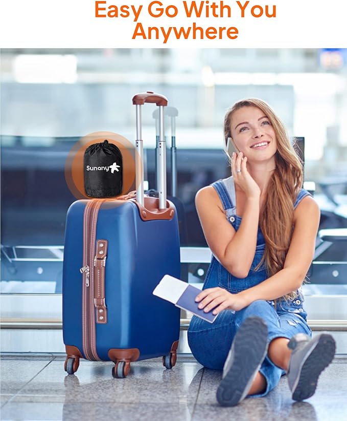 Sunany Inflatable Foot Rest Pillow for Travel, Kids/Adults Airplane Travel Pillow-Adjustable Height Cushions,for Kids to Sleep While Traveling,Suitable for Office, Home and Any Travell (1 Pack)
