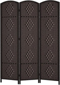 Rose Home Fashion 6 ft Tall Room Divider, Room Dividers and Folding Privacy Screens, 15.7in Privacy Screen 3 Panel Partition Temporary Wall Separation for Private, Dark Coffee