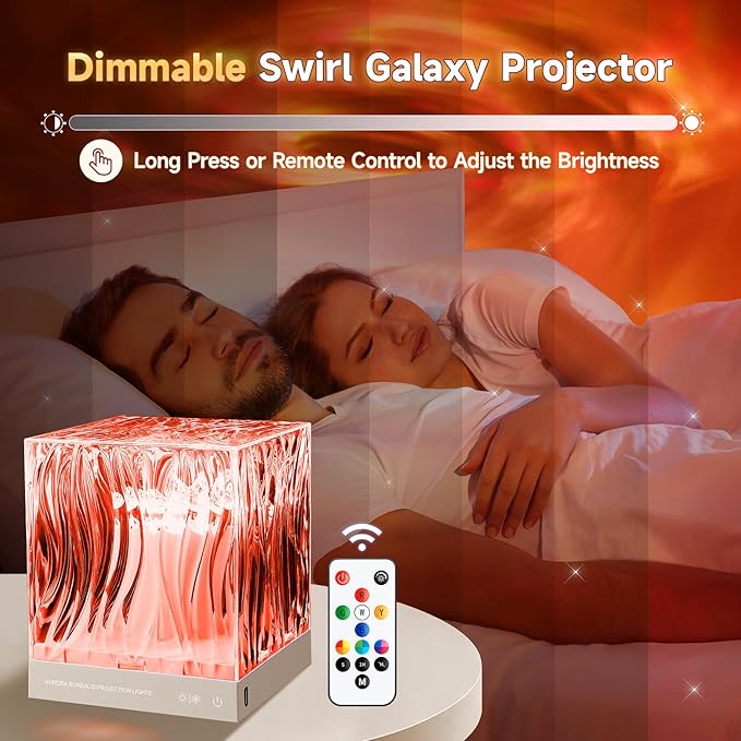 Purple Lights Pink Lamp Flower Lamp, 18 Colors Hologram Planetarium Projector Solar System Projector Night Light, Dimmable Tornado Aesthetic Flower Lights, Pink Christmas Decor Pink Room Decor Gifts