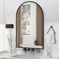 Antok Bathroom Mirror,36"x24" Wall Mirror, Decorative Mirrors Vanity Mirror Aluminum Alloy Frame Contemporary Hanging Mirror for Living Room Bathroom Entryway,Black,Arched