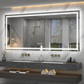 77x 36 inch Large Lighted Bathroom Mirror for Wall, LED Illuminated Vanity Mirror with Lights, Dimmable, Anti-Fog, ETL Listed (Backlit and Front Lighted)